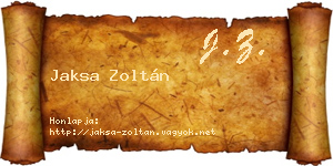 Jaksa Zoltán névjegykártya
