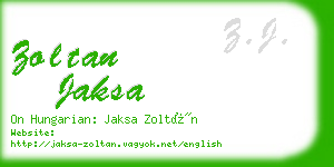 zoltan jaksa business card